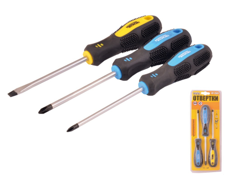 Отвертки набор 3 шт PH1х100/PH2х100/SL5х100 MASTERTOOL 40-1504 Отвертки набор 3 шт PH1х100/PH2х100/SL5х100 MASTERTOOL 40-1504