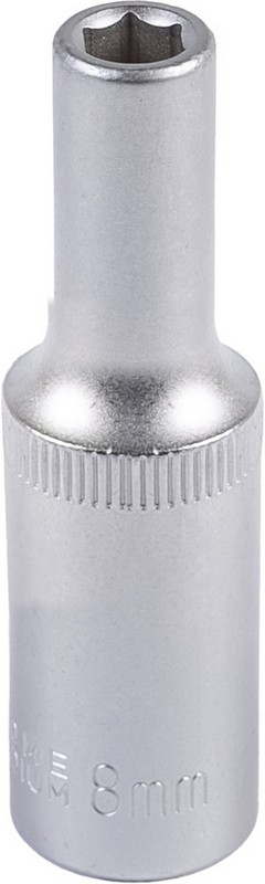 Головка торцевая 6-гранная удлиненная ½" 8 мм L 78 мм CrV MASTERTOOL 78-0508 Головка торцевая 6-гранная удлиненная ½" 8 мм L 78 мм CrV MASTERTOOL 78-0508