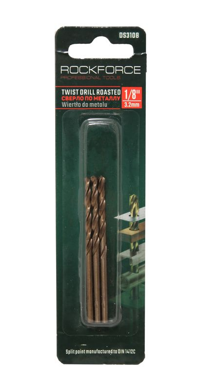 Сверло по металлу 1мм HSS+Co(3шт), в блистере ROCKFORCE RF-DS310H