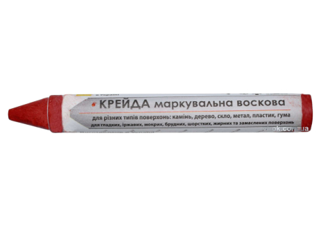Мел маркировочная восковая ТМ , красная, 13 мм, блистер 2 шт, для разных поверхностей VIROK 16V004