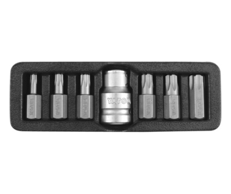 Биты TORX SECURITY + перех.1/2" Т25-Т55 Yato YT-0416 Биты TORX SECURITY + перех.1/2" Т25-Т55 Yato YT-0416