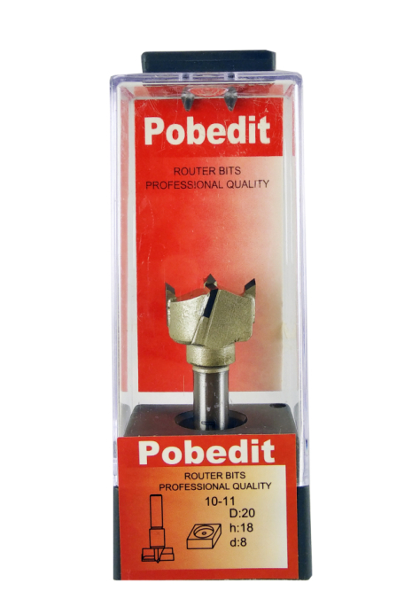 Фреза Форстнера D-20 мм, d-8 мм Pobedit P-1011-08-20 Фреза Форстнера D-20 мм, d-8 мм Pobedit P-1011-08-20