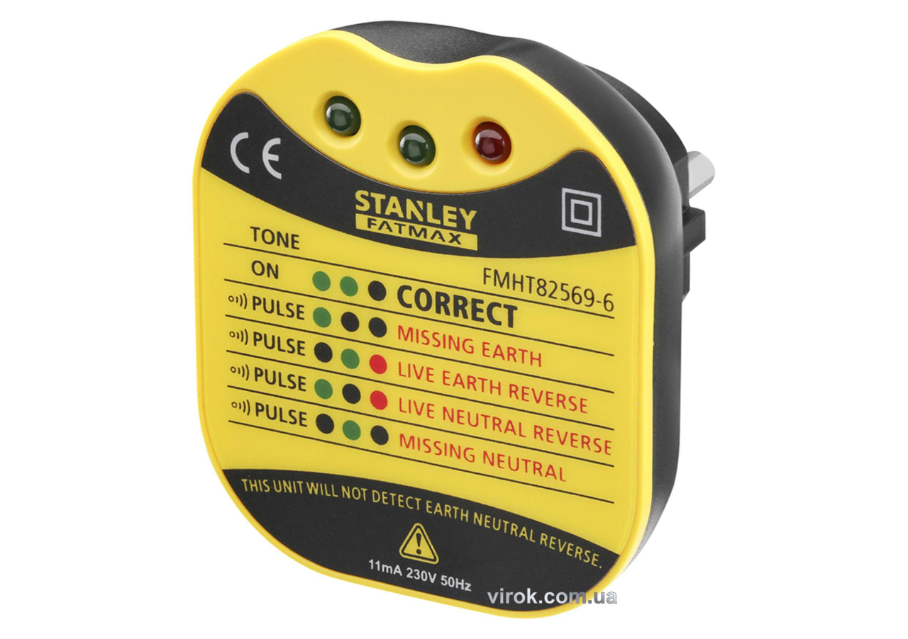 Індикатор електричного струму в розетках FatMax АС - 230 В, з індикаторами Stanley FMHT82569-6 Індикатор електричного струму в розетках FatMax АС - 230 В, з індикаторами Stanley FMHT82569-6