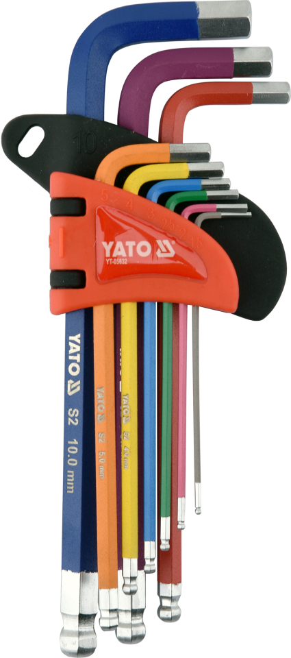 Разноцветные шестигранные ключи с шаром Yato YT-05632 Разноцветные шестигранные ключи с шаром Yato YT-05632