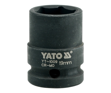 Головка торцева ударна шестигранна 1/2" 19 мм Yato YT-1009 Головка торцева ударна шестигранна 1/2" 19 мм Yato YT-1009