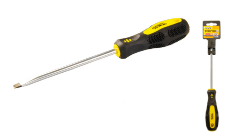 Отвёртка шлицевая SL8х150 мм ручка с TPR покрытием MASTERTOOL 48-5815 Отвёртка шлицевая SL8х150 мм ручка с TPR покрытием MASTERTOOL 48-5815