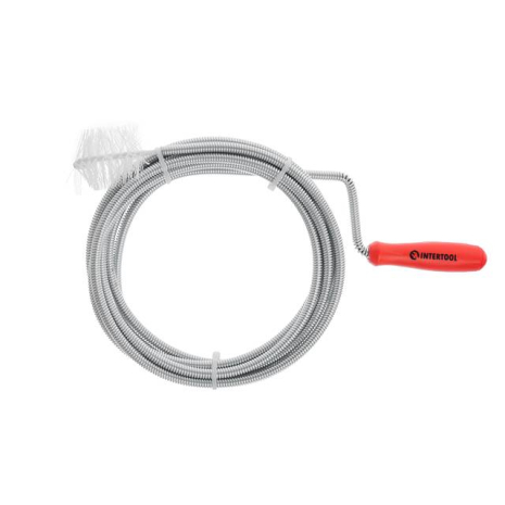 Трос для чищення труб, 6 мм × 3 м, наконечник: рифлений дріт INTERTOOL HP-1005