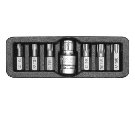 Набор отверточных насадок Torx T25-T55 с переходником 1/2" 7 шт Yato YT-0410