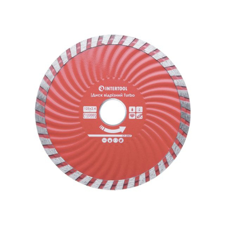 Диск відрізний алмазний Turbo, 125 мм, 22-24%, 12200 об/хв INTERTOOL CT-2007 Диск відрізний алмазний Turbo, 125 мм, 22-24%, 12200 об/хв INTERTOOL CT-2007