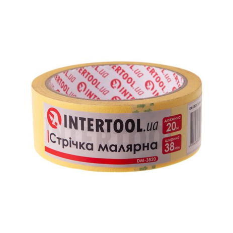 Стрічка малярна 38мм, 20м, жовта INTERTOOL DM-3820