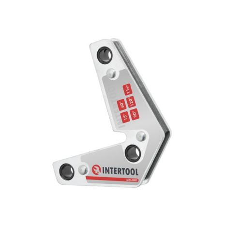 Кутник магнітний для зварювання, 15°, 60°, 90°, 120°, 11 кг, 75×85 мм INTERTOOL MW-0007 Кутник магнітний для зварювання, 15°, 60°, 90°, 120°, 11 кг, 75×85 мм INTERTOOL MW-0007