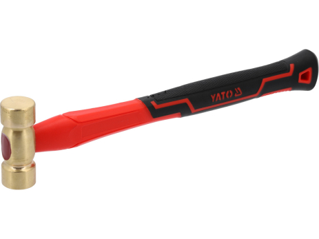 Молоток с латунным обухом m=300 г, стекловолокнистая ручка Yato YT-45291
