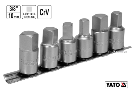 Набор головок для масляных пробок 3/8" 6 шт. Yato YT-05997 Набор головок для масляных пробок 3/8" 6 шт. Yato YT-05997