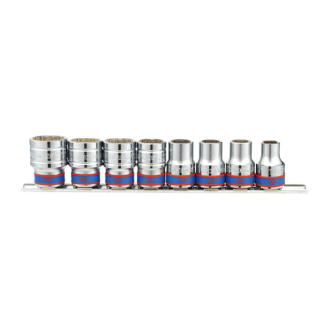 Набор головок 1/2" 8 ед. 12-ти гранные, (10-22mm) на планке Набор головок 1/2" 8 ед. 12-ти гранные, (10-22mm) на планке