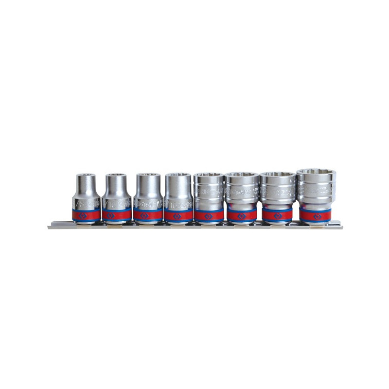 Набор головок 1/2" 8 ед. 6-ти гранные,короткие, дюймовые на планке Набор головок 1/2" 8 ед. 6-ти гранные,короткие, дюймовые на планке