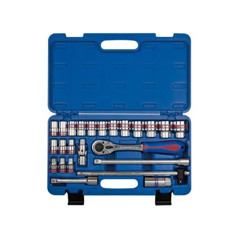 Набор головок 1/2" 24 ед. 12-ти гранные,короткие, дюймовые 1/2"-1-1/4" в кейсе