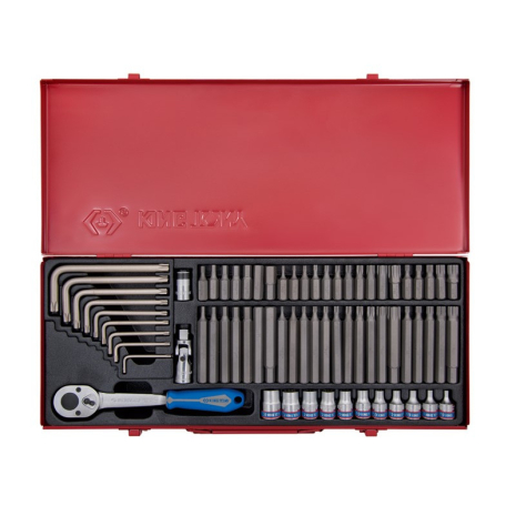 Набір вставок (біт) 3/8", TORX, SPLINE, HEX, 69 предметів Набір вставок (біт) 3/8", TORX, SPLINE, HEX, 69 предметів