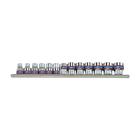 Набор головок 3/8" 13 ед. 12-ти гранные, (7-19mm) на планке Набор головок 3/8" 13 ед. 12-ти гранные, (7-19mm) на планке