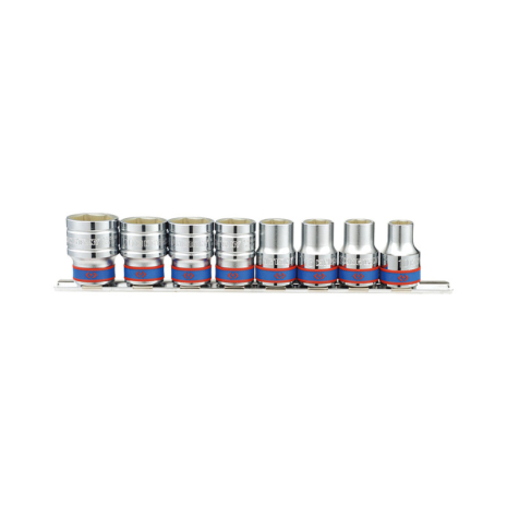 Набор головок 1/2" 8 ед. 6-ти гранные, (10-22mm) на планке Набор головок 1/2" 8 ед. 6-ти гранные, (10-22mm) на планке