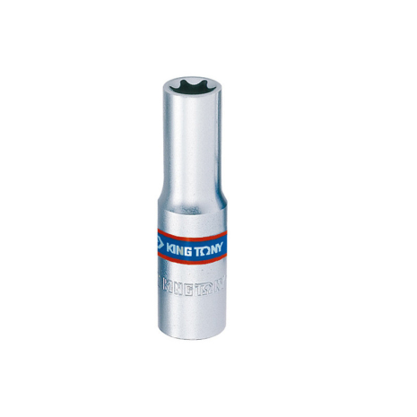Головка торцевая хромированная TORX Е-стандарт 3/8" KING TONY, E18, удлиненная