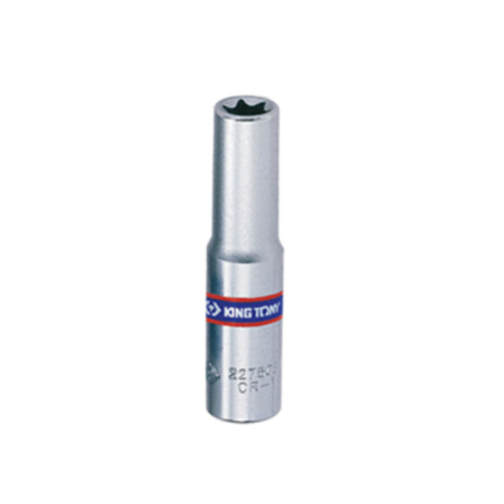 Головка торцевая хромированная TORX Е-стандарт 1/4" KING TONY, E8, удлиненная