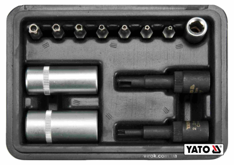 Головки 1/4" для клапанов автокондиционера Yato YT-12007 Головки 1/4" для клапанов автокондиционера Yato YT-12007