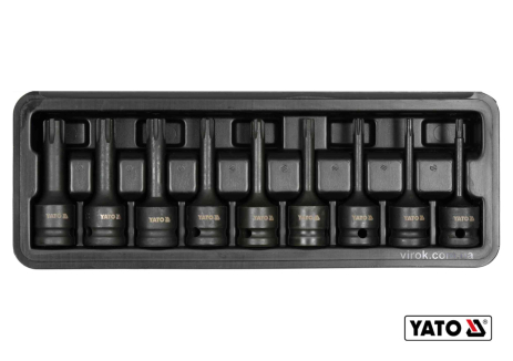 Набор ударных бит RIBE 1/2" (RM5-RM14) 9 шт в кейсе Yato YT-10681 Набор ударных бит RIBE 1/2" (RM5-RM14) 9 шт в кейсе Yato YT-10681