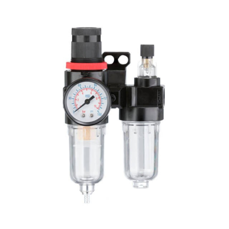 Блок подготовки воздуха 1/4", 20 мкм, до 12 атм, до 400 л/мин, с редуктором INTERTOOL PT-1431 Блок подготовки воздуха 1/4", 20 мкм, до 12 атм, до 400 л/мин, с редуктором INTERTOOL PT-1431