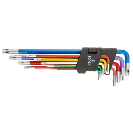 Ключі torx компл. 9 шт. кольорові Topex 35D969 Ключі torx компл. 9 шт. кольорові Topex 35D969