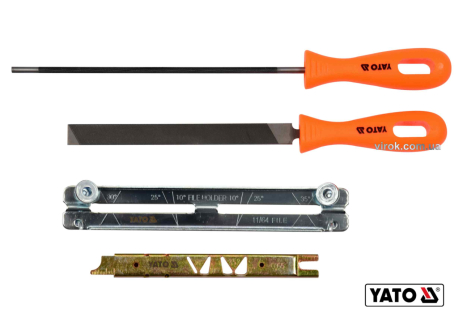 Набор для заточки цепей с напильником Ø4.5 мм 4 шт Yato YT-85041 Набор для заточки цепей с напильником Ø4.5 мм 4 шт Yato YT-85041
