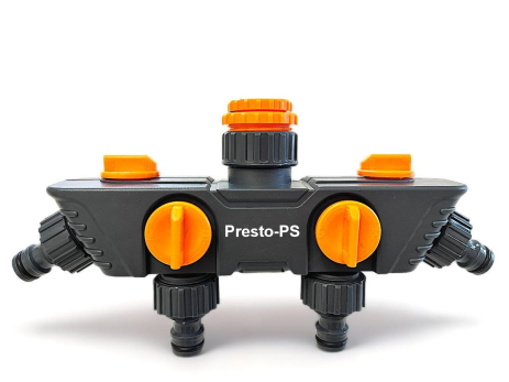Кран шаровий Presto-PS на 4 виходи з внутрішнім різьбленням 1/2-3/4-1 дюйм (5010) Кран шаровий Presto-PS на 4 виходи з внутрішнім різьбленням 1/2-3/4-1 дюйм (5010)