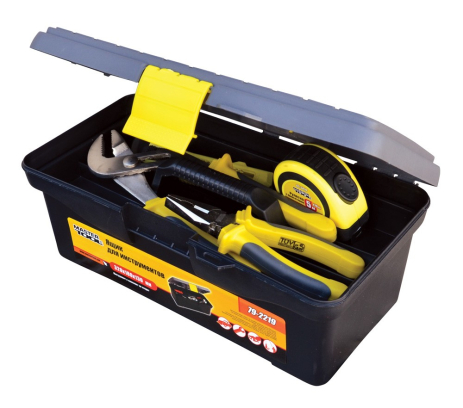 Ящик для инструментов с пластиковыми замками 12.5" 320х180х130 мм MASTERTOOL 79-2219 Ящик для инструментов с пластиковыми замками 12.5" 320х180х130 мм MASTERTOOL 79-2219