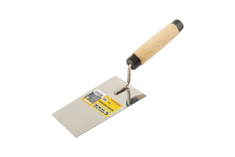 Кельма отделочника КОУ14 ударная 140x60/80 мм, нержавеющая сталь, деревянная ручка MASTERTOOL 19-4194