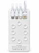 Павербанк DX16 20000 mAh с беспроводной зарядкой, 4 встроенными кабелями, присосками и подставкой White Павербанк DX16 20000 mAh с беспроводной зарядкой, 4 встроенными кабелями, присосками и подставкой White
