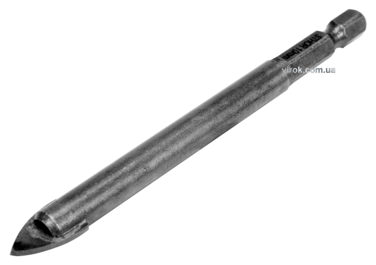 Сверло по стеклу и керамике STHOR 10 x 100 мм HEX-1/4" YG6X Vorel 21705 Сверло по стеклу и керамике STHOR 10 x 100 мм HEX-1/4" YG6X Vorel 21705