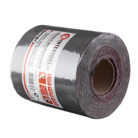 Шкурка шліфувальна, тканинна основа, К320, 200 мм × 50 м INTERTOOL BT-0726