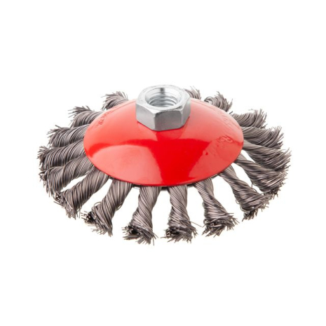 Щітка конусна, 115 мм, M14, пучки крученого дроту, для КШМ, 12500 об/хв INTERTOOL BT-4115
