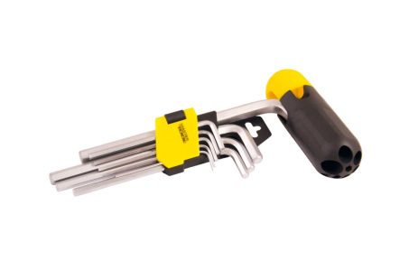 Ключи шестигранные с держателем Long Arm CrV 1,5-10 мм 74-172 мм набор 9 шт MASTERTOOL 75-0958 Ключи шестигранные с держателем Long Arm CrV 1,5-10 мм 74-172 мм набор 9 шт MASTERTOOL 75-0958