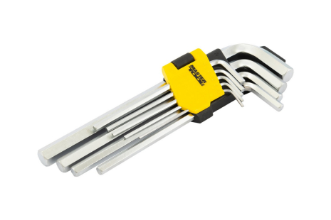 Ключи шестигранные Long Arm CrV 1,5-10 мм 74-172 мм набор 9 шт MASTERTOOL 75-0956