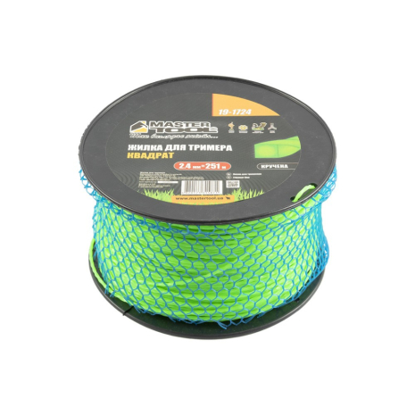 Леска для триммера TWISTED SQUARE 2.4 мм × 251 м MASTERTOOL 19-1724
