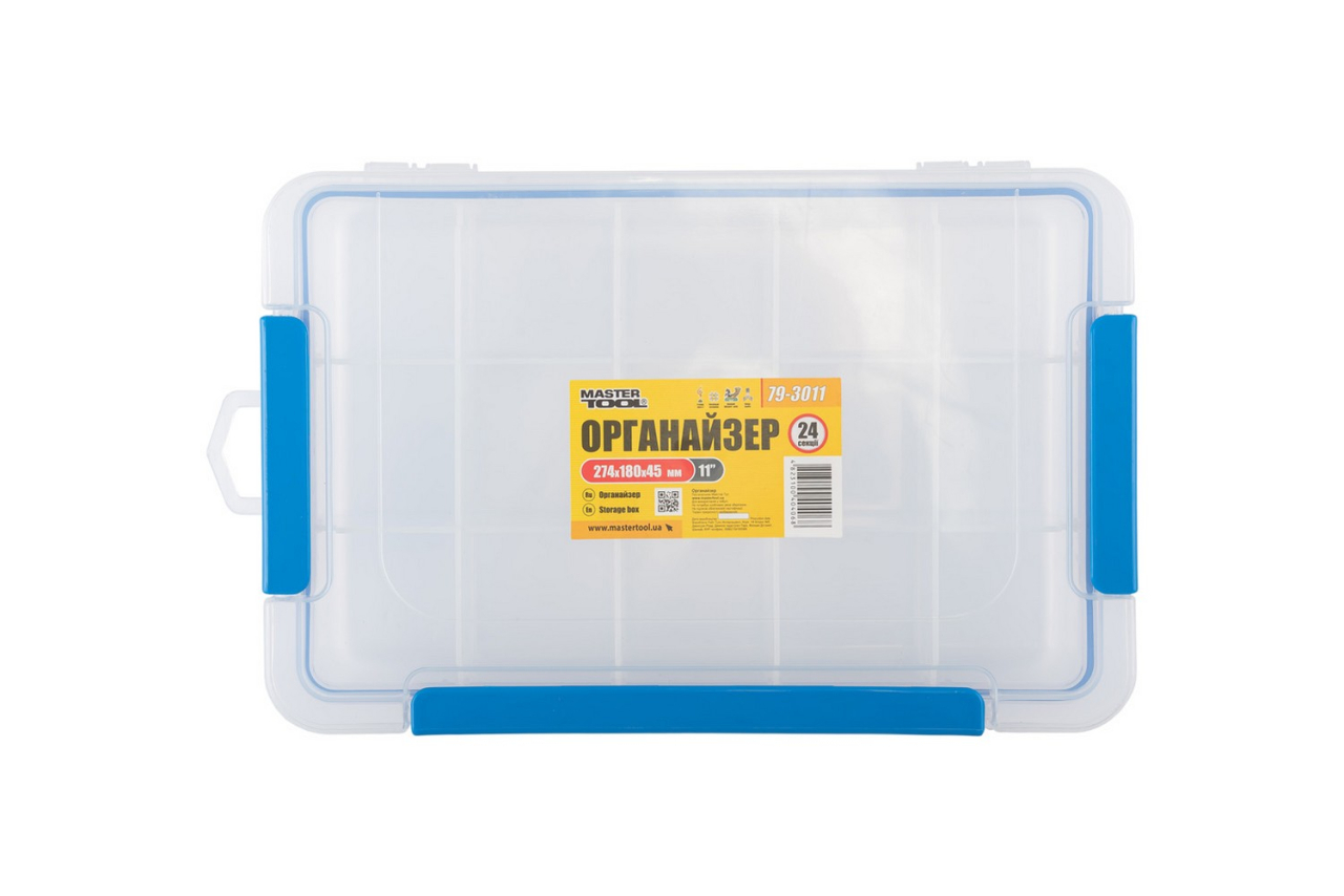 Органайзер герметичный 11'' 274х180х45 мм 15 секций MASTERTOOL 79-3011 Органайзер герметичный 11'' 274х180х45 мм 15 секций MASTERTOOL 79-3011