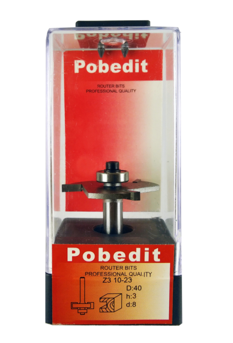 Фреза для вибірки чверті триножова D-40 мм, H-3 мм, d-8 мм Pobedit P-1023-08z3-03 Фреза для вибірки чверті триножова D-40 мм, H-3 мм, d-8 мм Pobedit P-1023-08z3-03