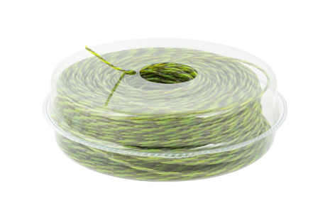 Леска для триммера бесшумная SPIRAL SQUARE 2.4 мм × 131 м двухцветная MASTERTOOL 19-0412