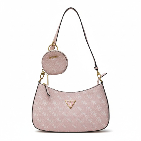 Жіноча сумка Guess 016 багет хобо рожева Жіноча сумка Guess 016 багет хобо рожева