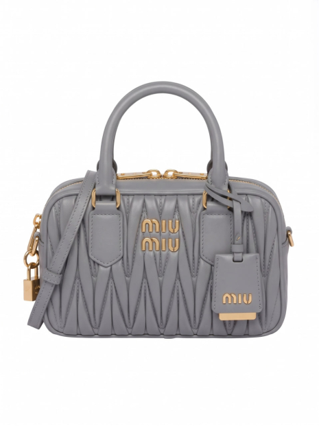 Жіноча сумка крос-боді Miu miu 2310 (19×13×6) сіра