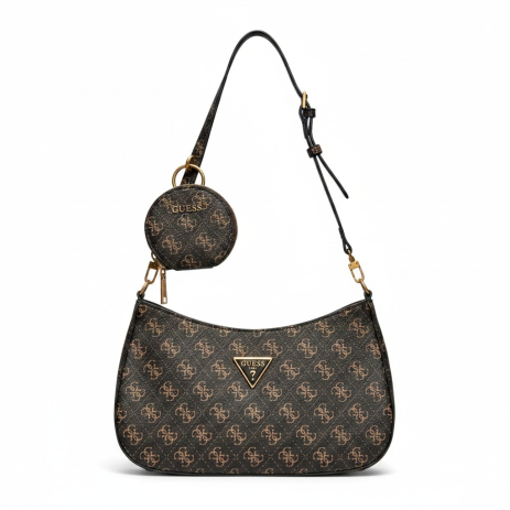 Жіноча сумка Guess 016 багет хобо коричнева