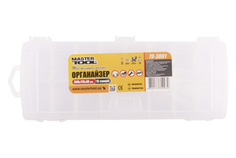 Органайзер із підвісом 12" 300х115х40 мм 15 секцій MASTERTOOL 79-3001 Органайзер із підвісом 12" 300х115х40 мм 15 секцій MASTERTOOL 79-3001