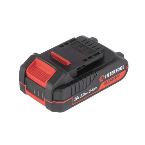 Аккумулятор, 20 В, Li-Ion, 2,0 Ач, индикатор уровня заряда INTERTOOL WT-0340 Аккумулятор, 20 В, Li-Ion, 2,0 Ач, индикатор уровня заряда INTERTOOL WT-0340