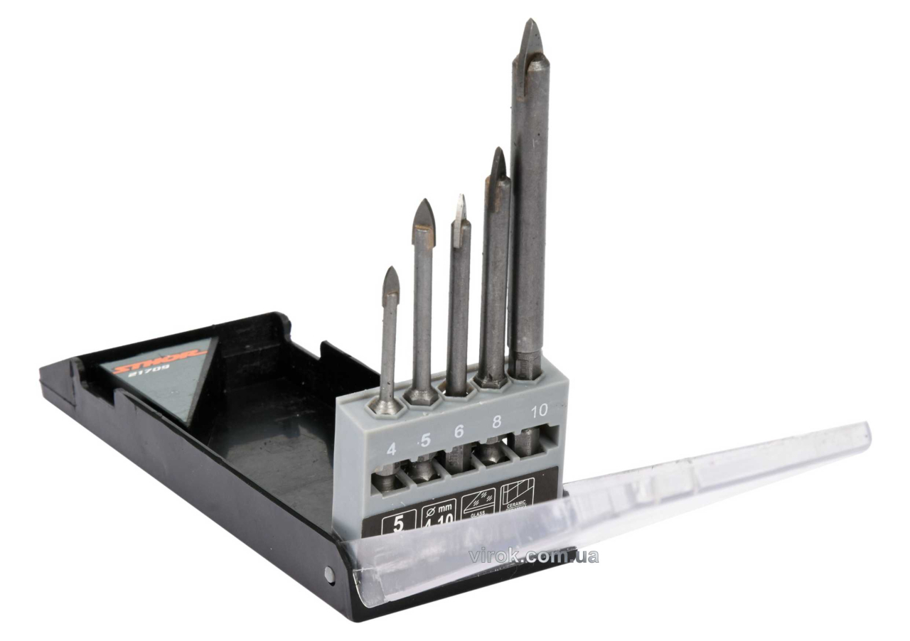 Набор сверл по стеклу и керамике STHOR 4-10 мм HEX-1/4" YG6X 5 шт Vorel 21709 Набор сверл по стеклу и керамике STHOR 4-10 мм HEX-1/4" YG6X 5 шт Vorel 21709