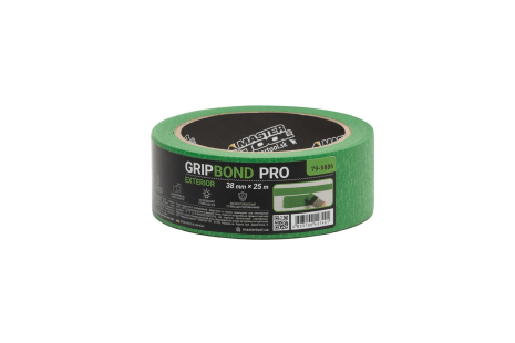 Лента малярная для грубых работ GripBond Pro Exterior 38 мм×25 м зеленая MASTERTOOL 79-9886